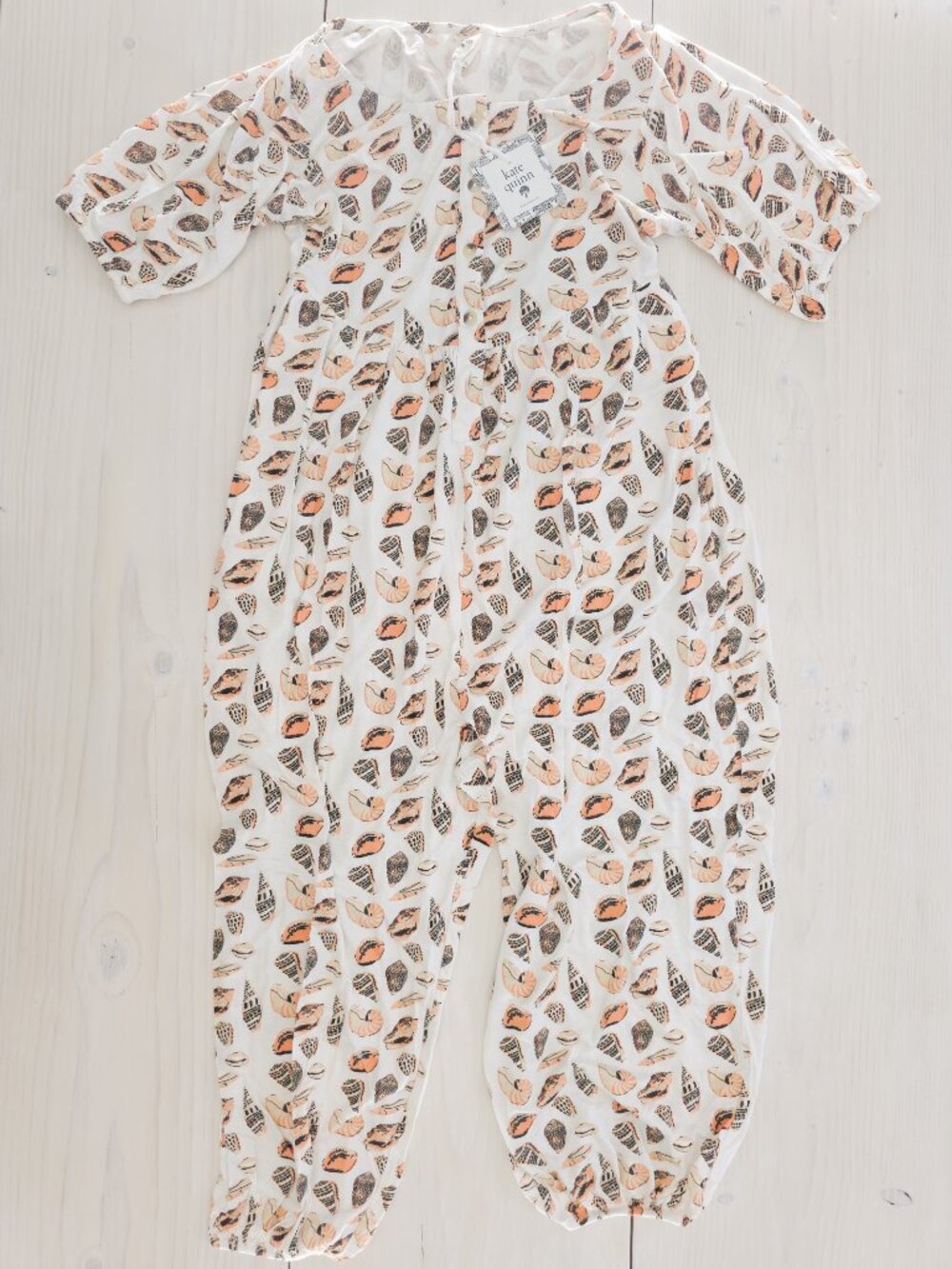 Kate Quinn Women's Shell Party Bamboo Jumpsuit Button Front Family Matching XS